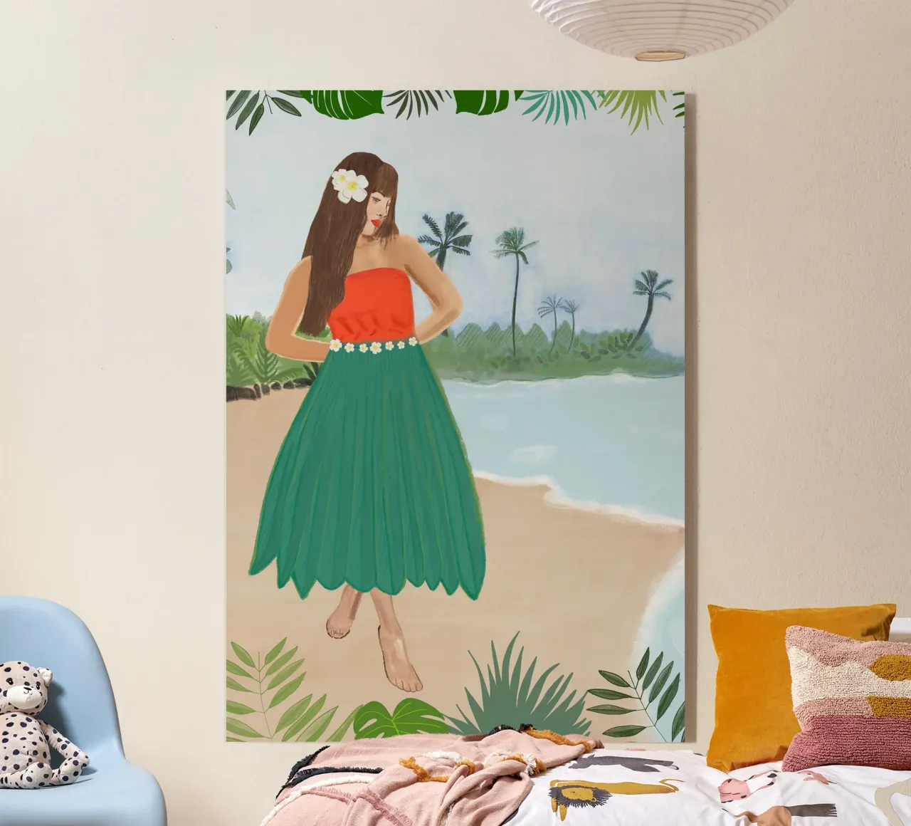 Hula danseres acryl van gulsengunel