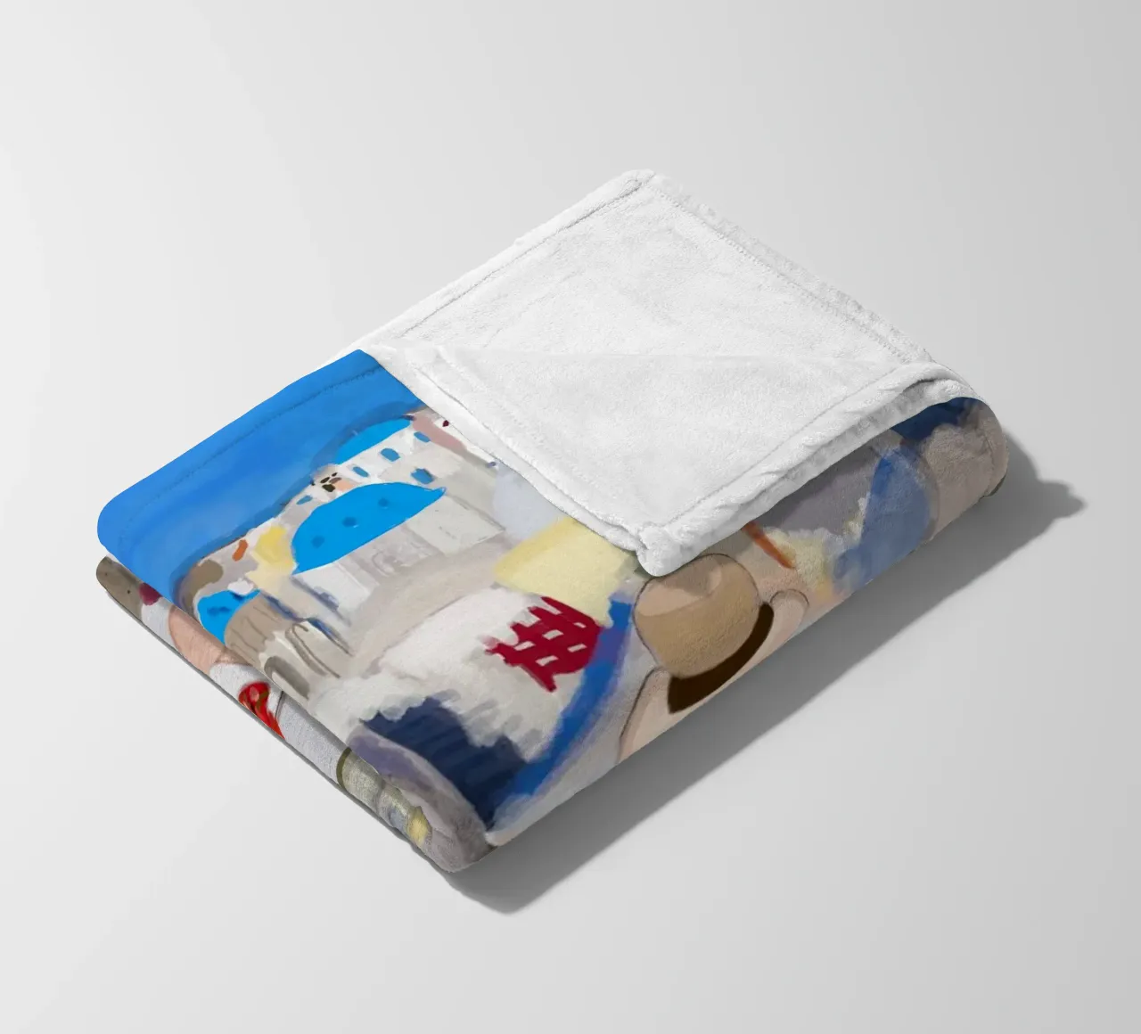 Una donna e Santorini coperta in pile da gulsengunel