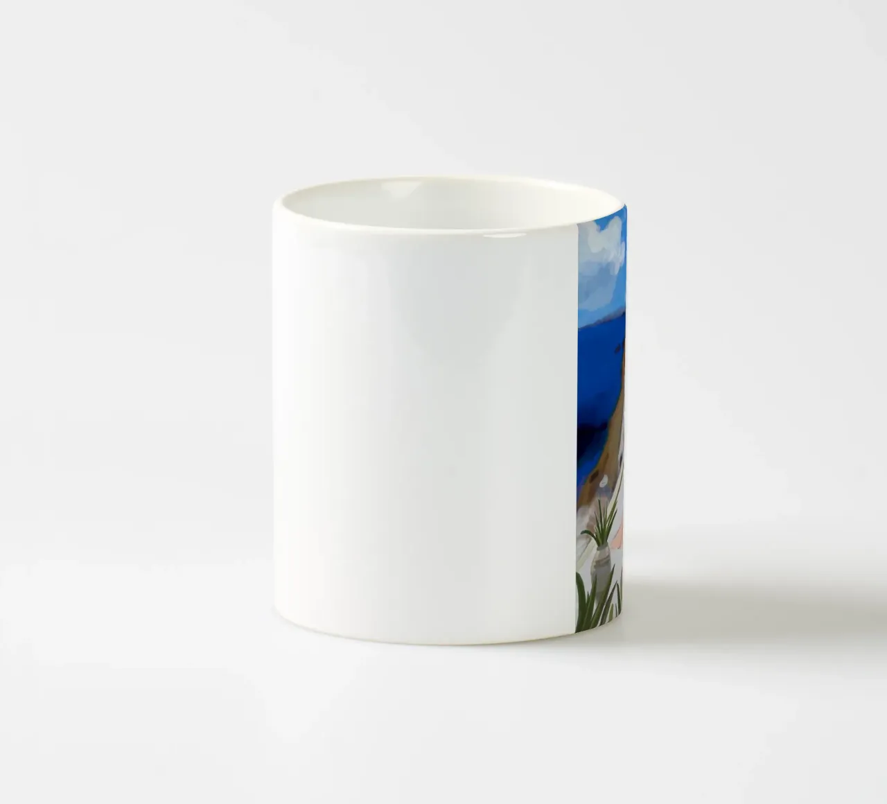 Una donna e Santorini tazza in ceramica da gulsengunel