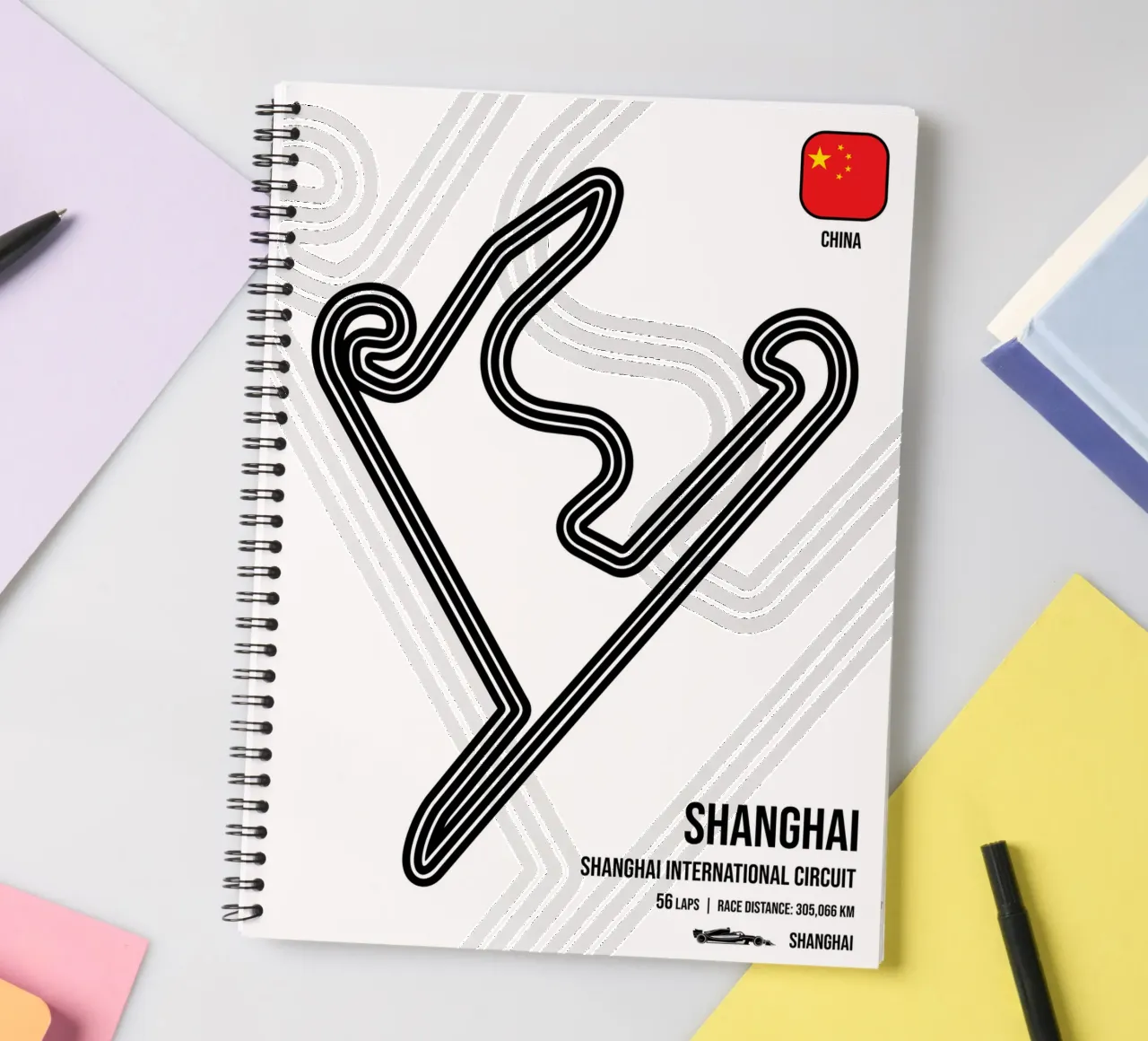 Shanghai Race Track spiral notebook by Mariel Toigo
