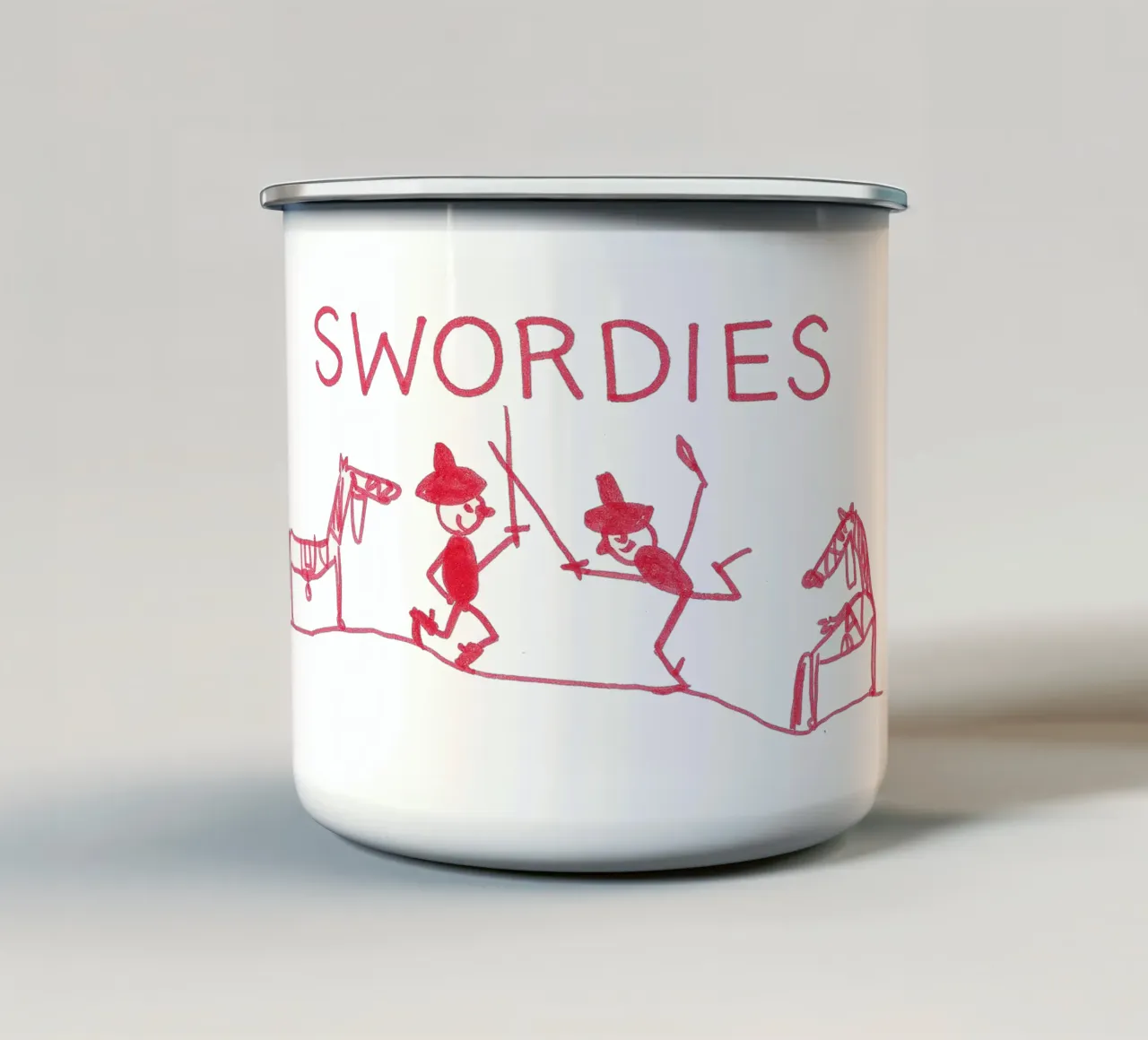 SWORD - FENCING - Child´s Drawing - Kinderzeichnung tazza in smalto da Vintage Van Gogh