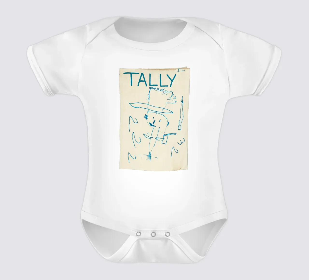 TALLY - COUNT - NUMBERS - Child´s Drawing - Kinderzeichnung short-sleeve baby romper by Vintage Van Gogh