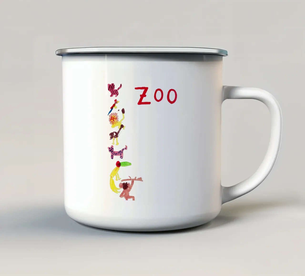 ZOO - Child´s Drawing - Kinderzeichnung tazza in smalto da Vintage Van Gogh