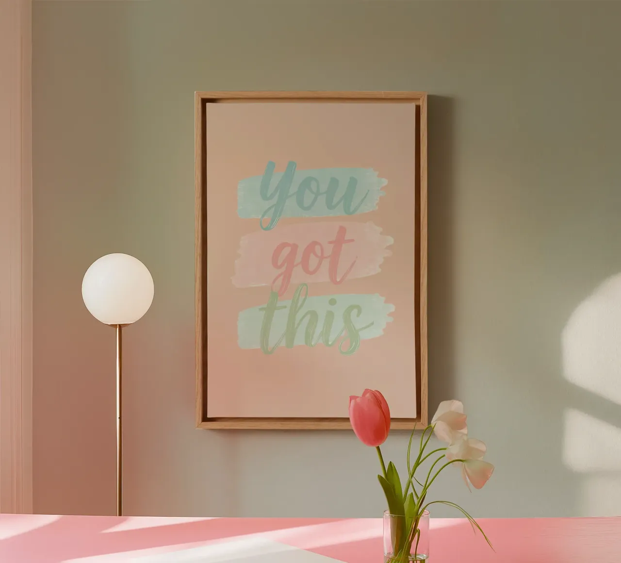 You Got This Pennellate a pastello tela con Cornice a cassetta da DesignDoodle