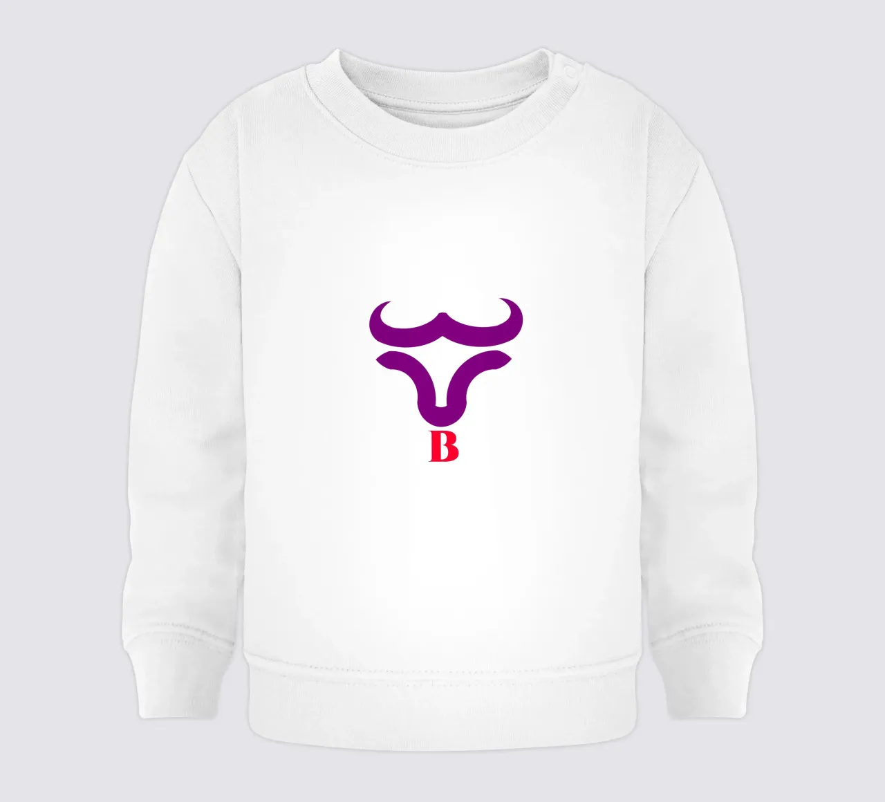 Rosso Viola Testa di bufalo Logo animale colorato felpa neonato da Urban Life