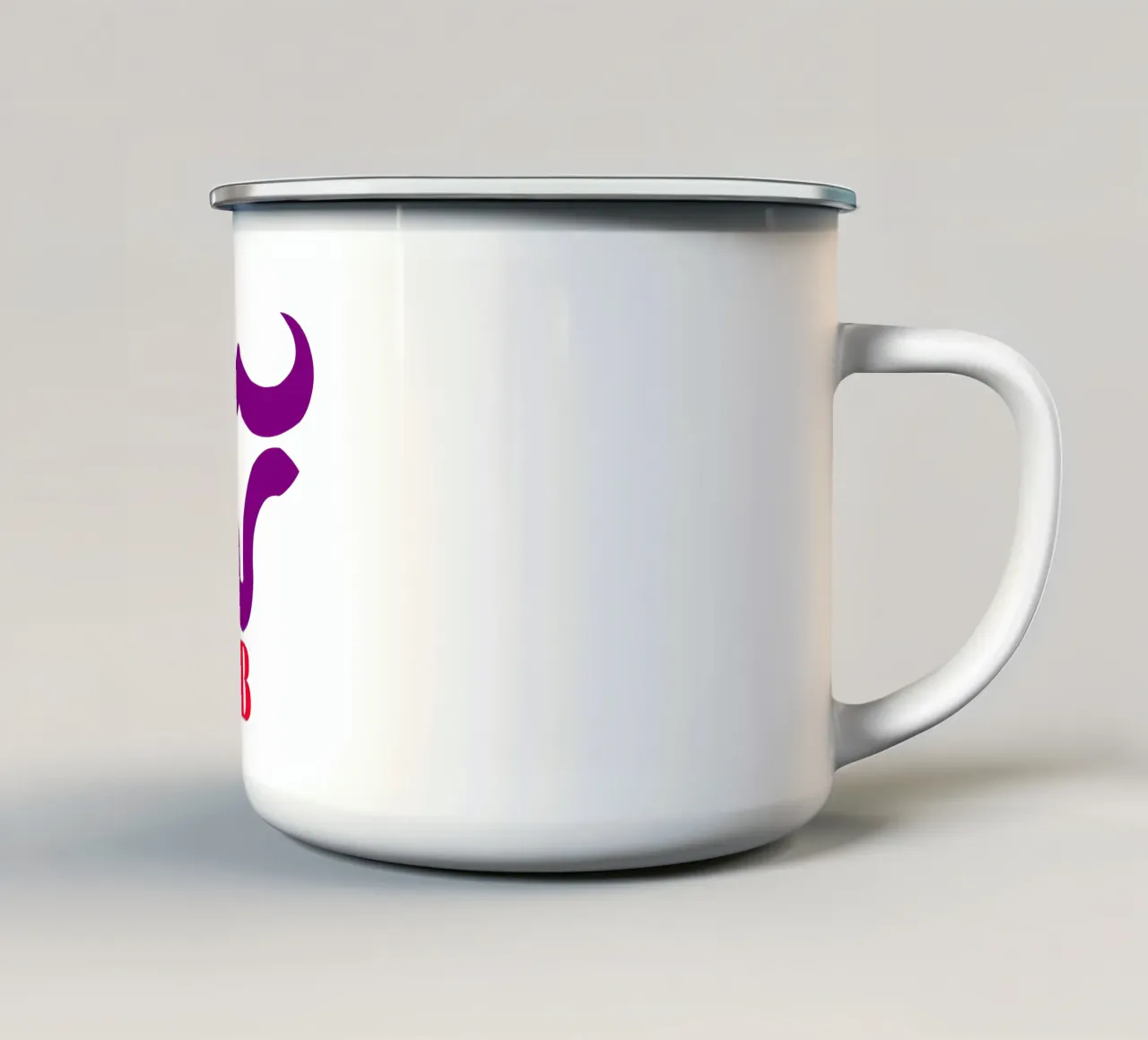 Rosso Viola Testa di bufalo Logo animale colorato tazza in smalto da Urban Life