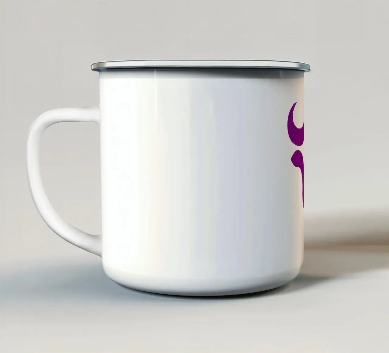 Rosso Viola Testa di bufalo Logo animale colorato tazza in smalto da Urban Life