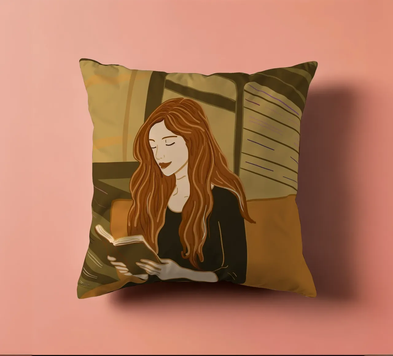 Donna che legge un libro cuscino da gulsengunel