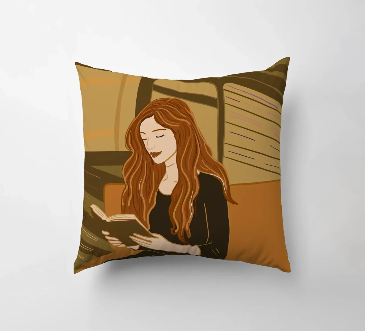 Donna che legge un libro cuscino da gulsengunel