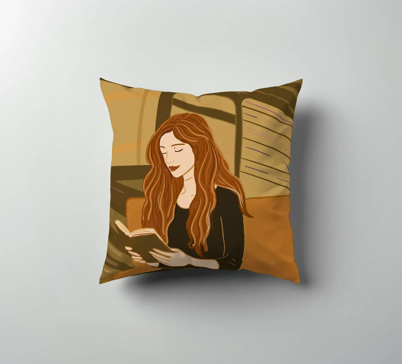 Donna che legge un libro cuscino da gulsengunel