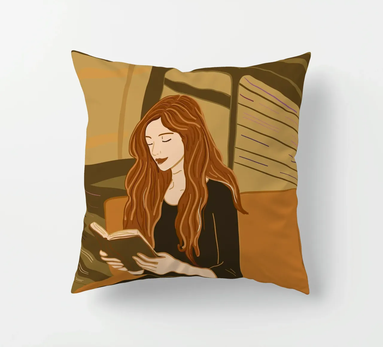 Donna che legge un libro cuscino da gulsengunel
