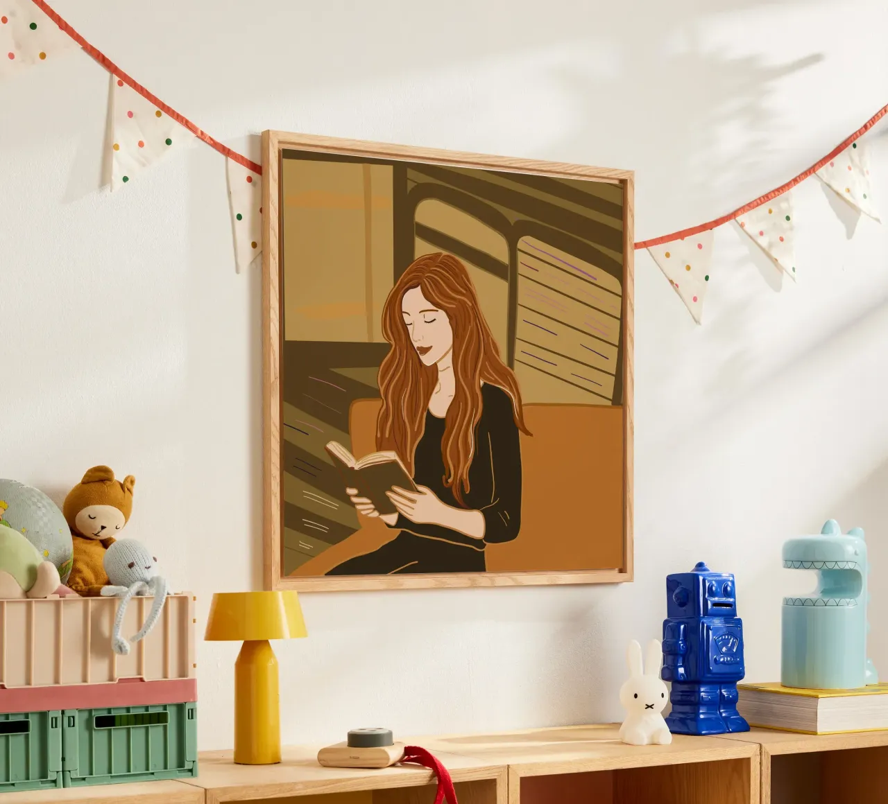 Mujer leyendo un libro metacrilato de gulsengunel