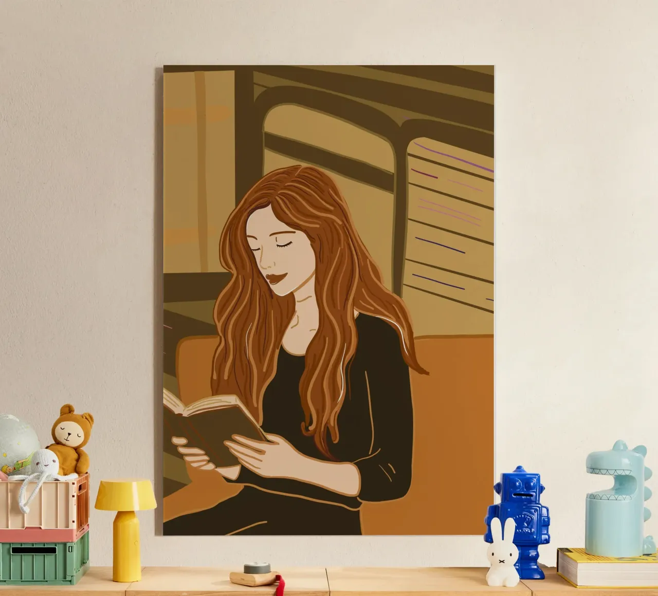 Frau liest Buch Acryl-Glas von gulsengunel