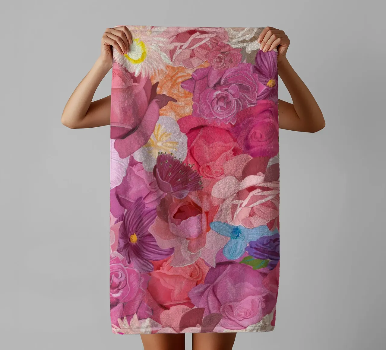 A lot of roses valentine pattern towel by gulsengunel