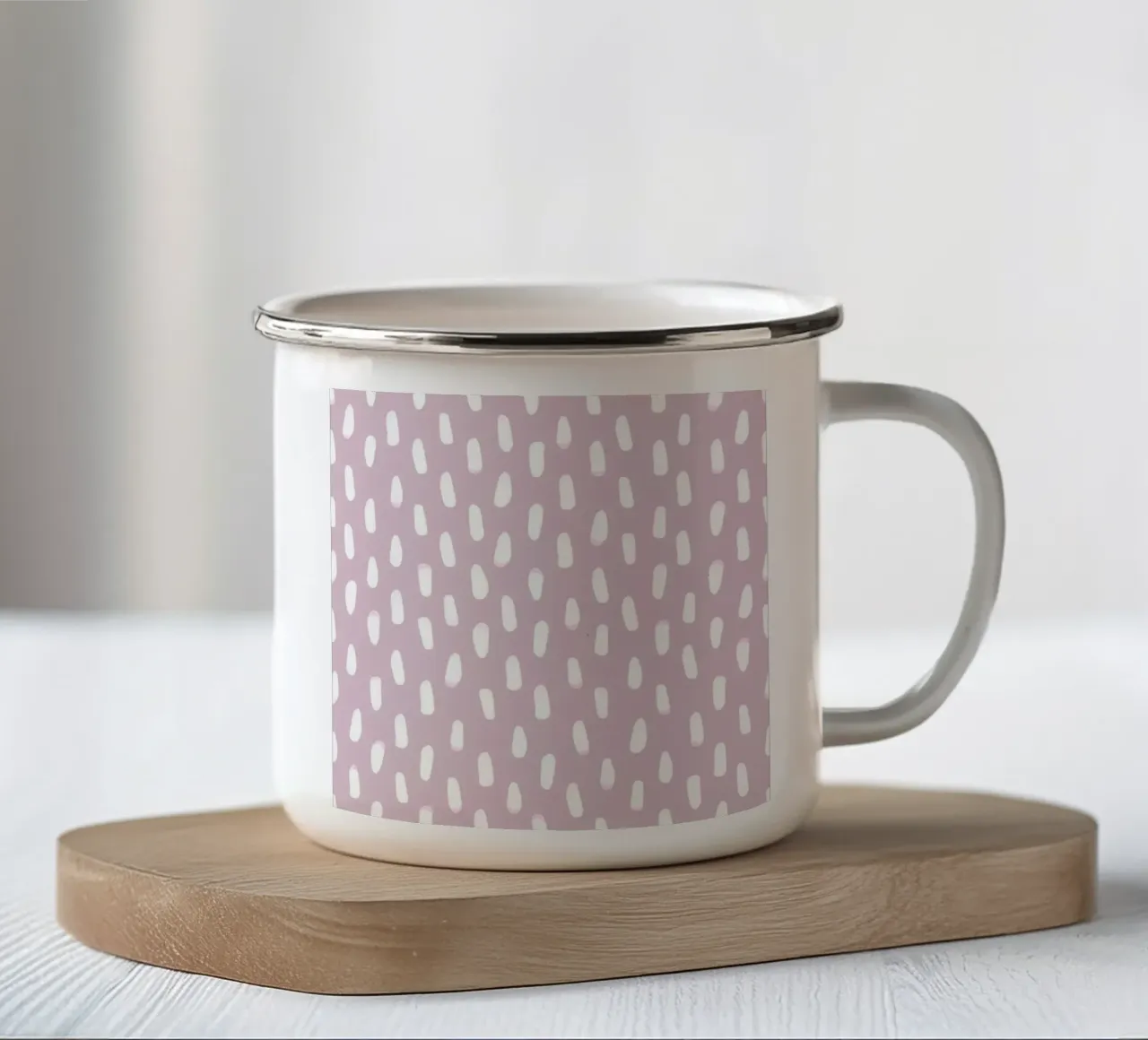 Pennello con linee bianche disegnate a mano tazza in smalto da gulsengunel