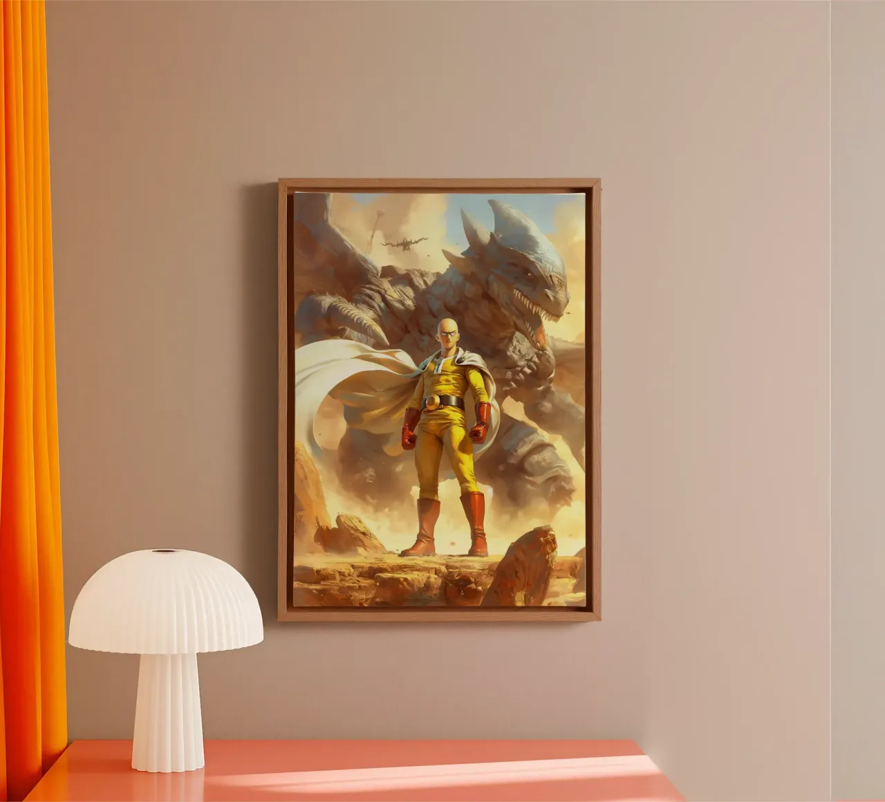 Saitama One Punch Man tela con Cornice a cassetta da Stellar Creative