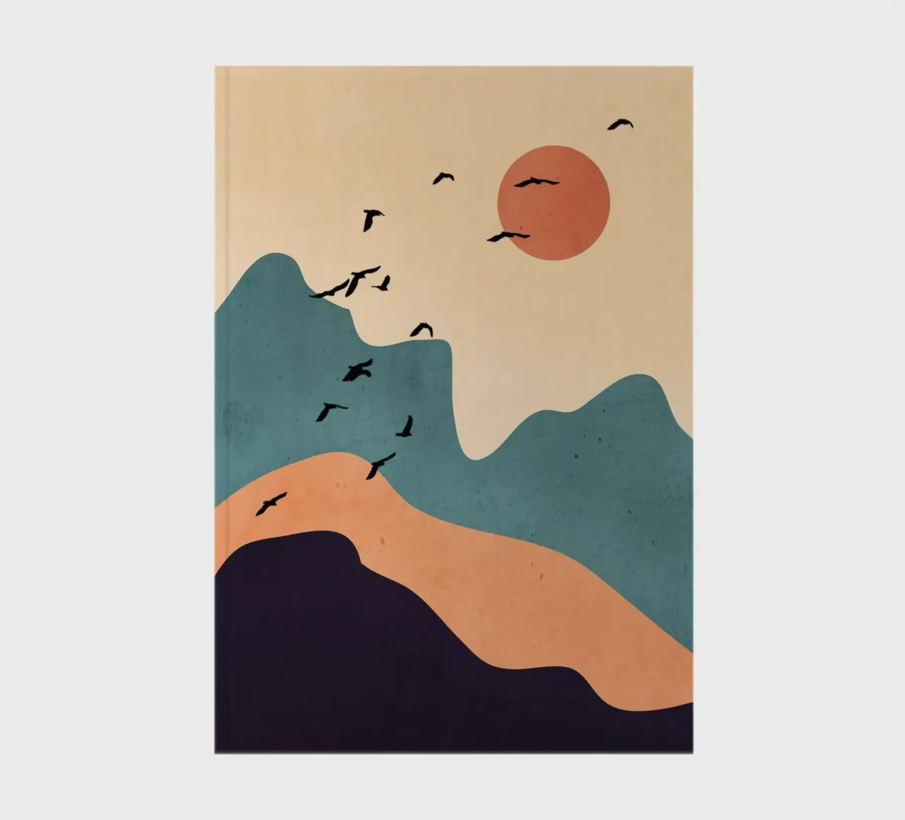 Minimal Abstract Art Landscape 19 notebook by ThingDesign