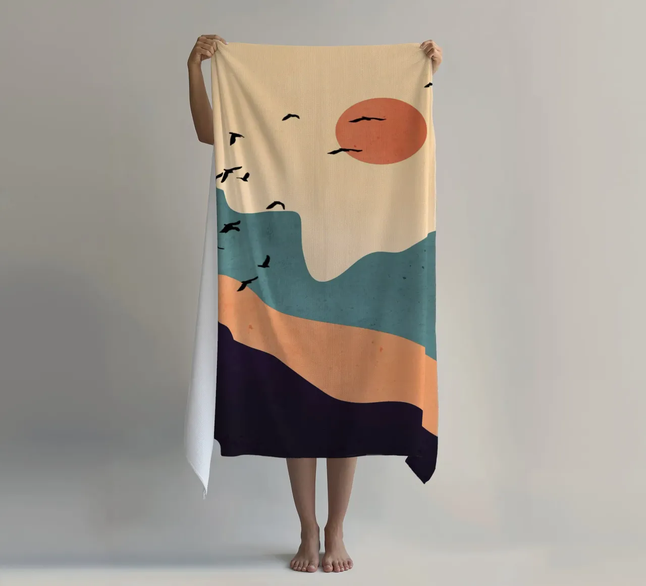 Paesaggio d'arte astratta minimale 19 telo mare da ThingDesign