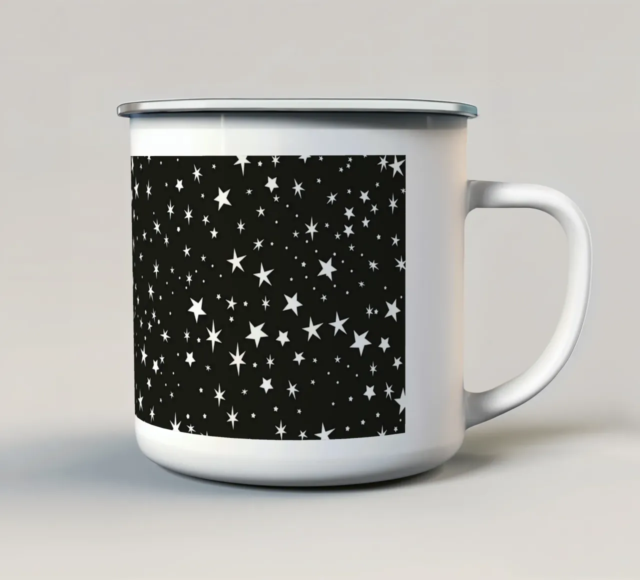 Cielo notturno con simpatiche stelle disegnate a mano tazza in smalto da gulsengunel