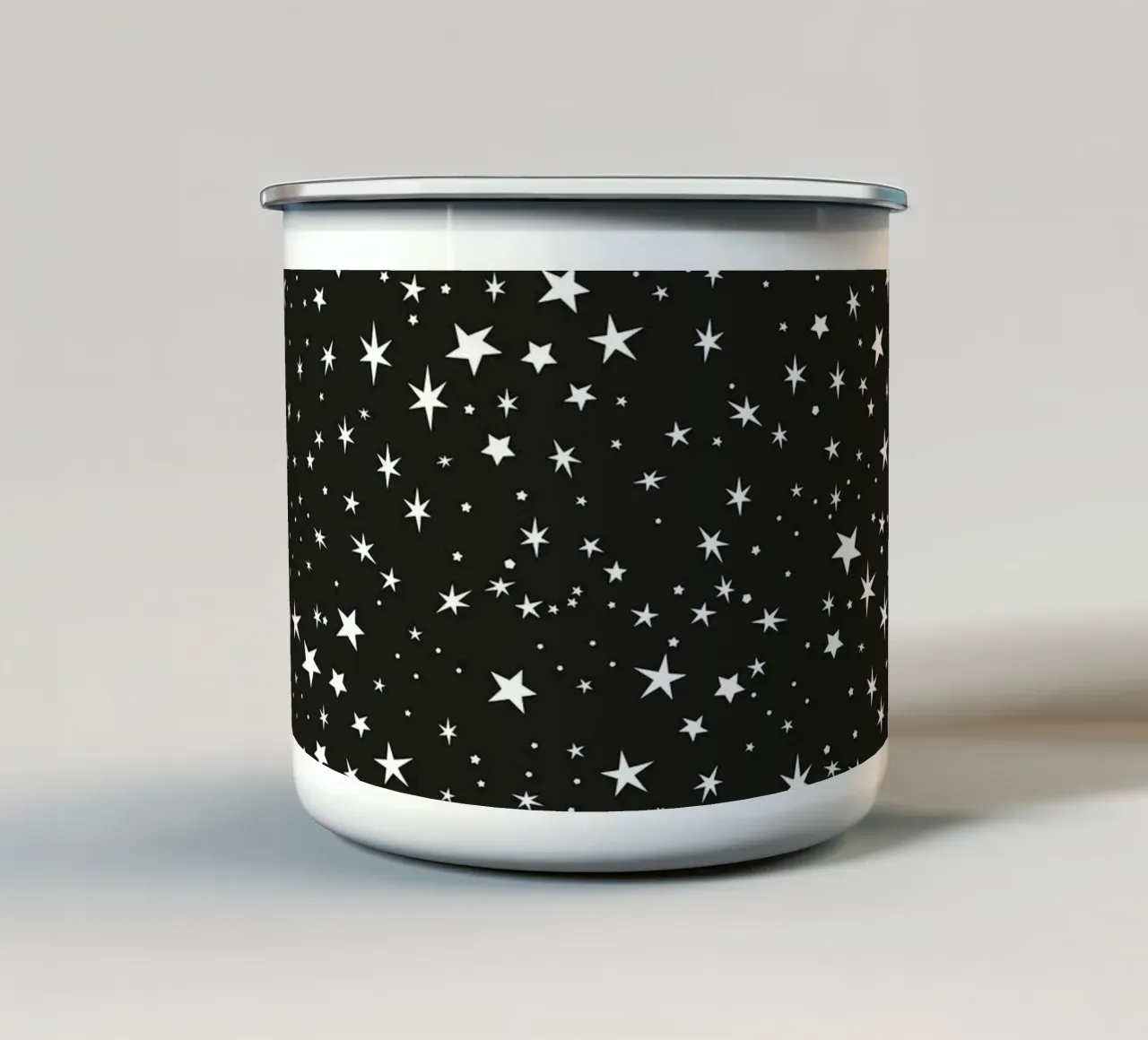Cielo notturno con simpatiche stelle disegnate a mano tazza in smalto da gulsengunel