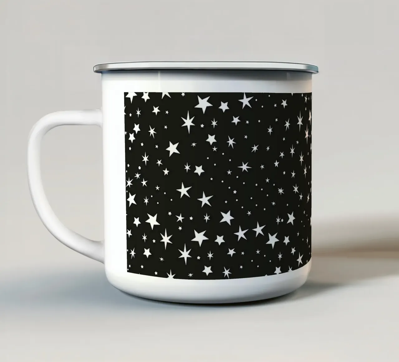 Cielo notturno con simpatiche stelle disegnate a mano tazza in smalto da gulsengunel