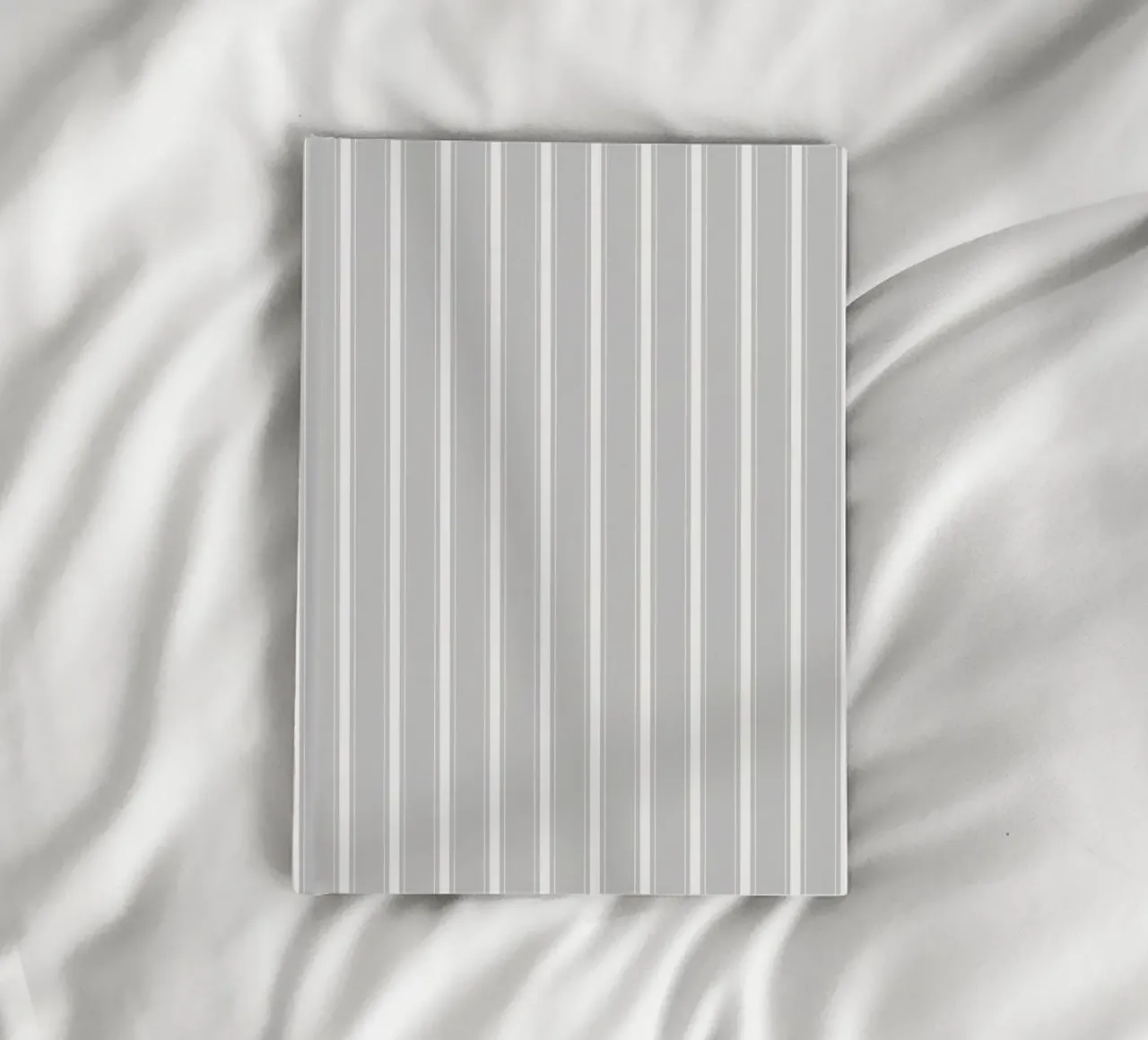 Minimal Farmhouse Mixed Stripes | White on Light Grey notebook by Beauty in Simplicity