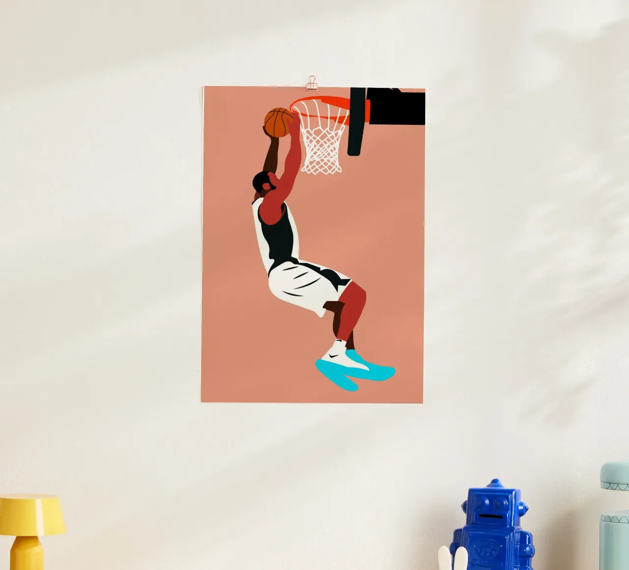Pallacanestro poster con telaio in legno da Stellar Creative