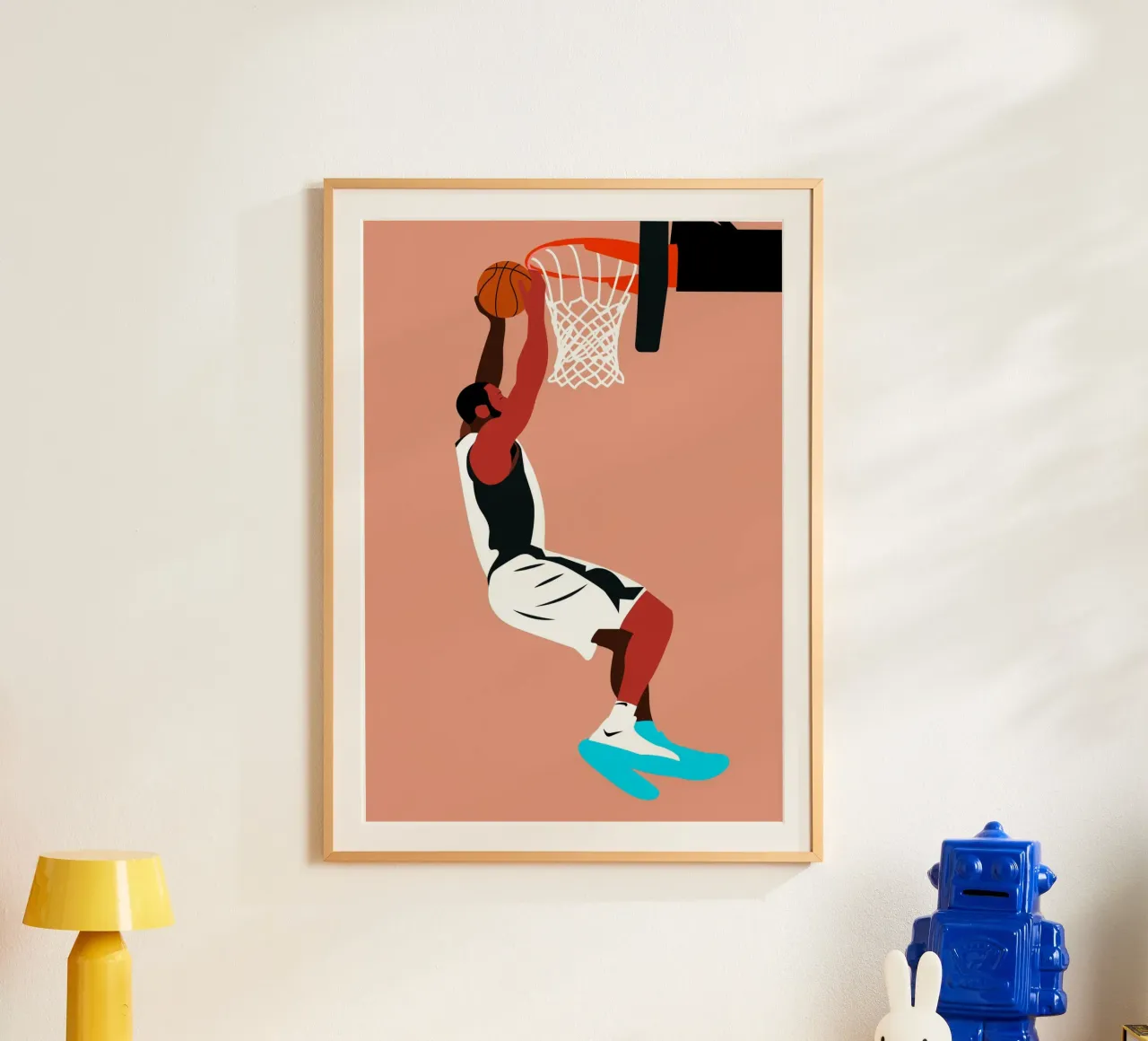 Pallacanestro poster con telaio in legno da Stellar Creative