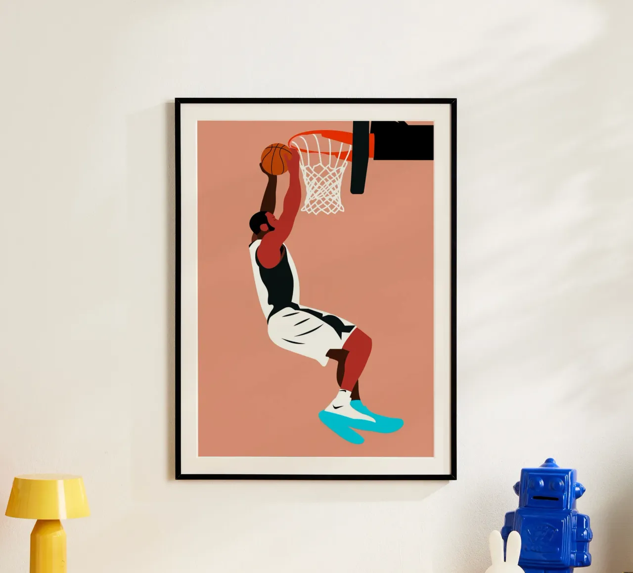 Pallacanestro poster con telaio in legno da Stellar Creative