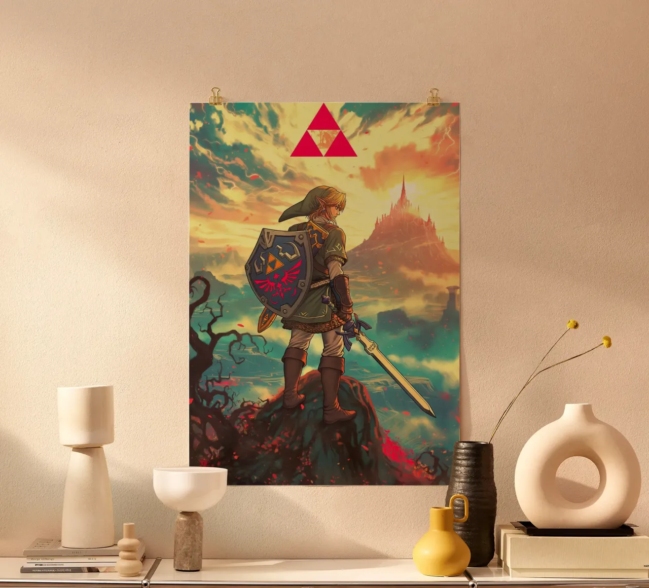 Link La leggenda di Zelda poster con telaio in alluminio da Fleur de Lys