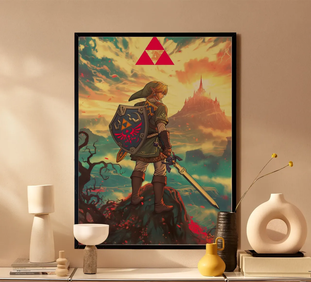 Link La leggenda di Zelda poster con telaio in alluminio da Fleur de Lys