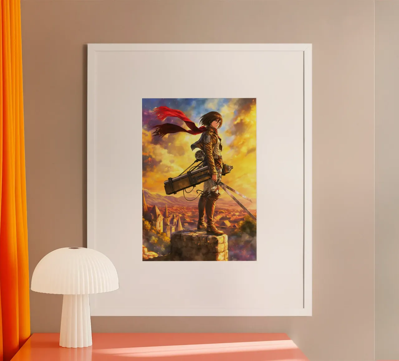 Mikasa Ackerman Attack on Titan poster con marco de plástico de Fleur de Lys