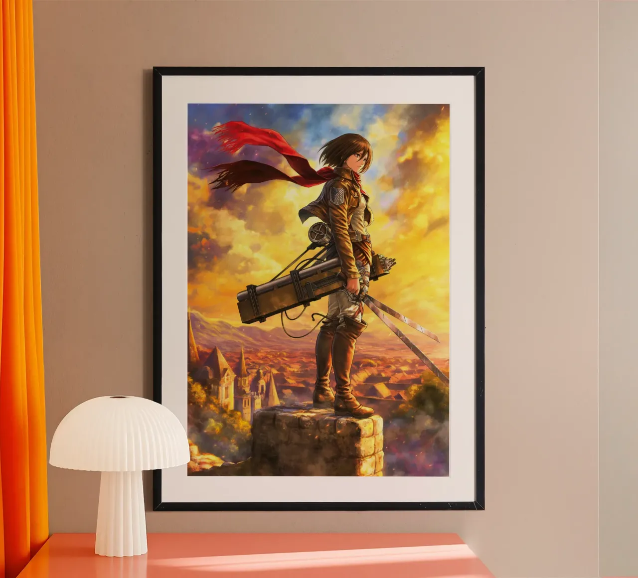 Mikasa Ackerman Attack on Titan poster con marco de plástico de Fleur de Lys