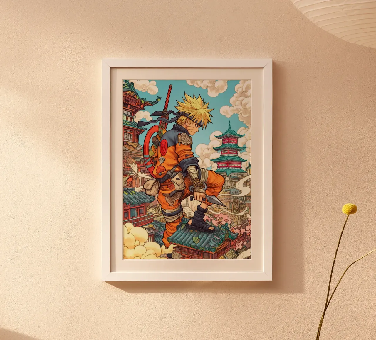 Naruto poster con telaio in legno da Fleur de Lys