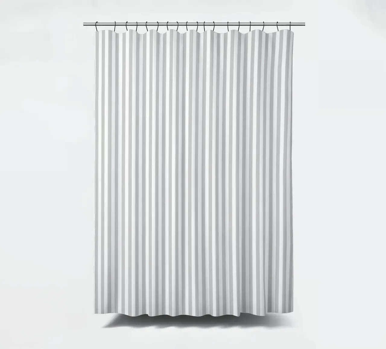Minimal Basic Classic Bold Stripes 2 | Wit en Lichtgrijs douchegordijn van Beauty in Simplicity