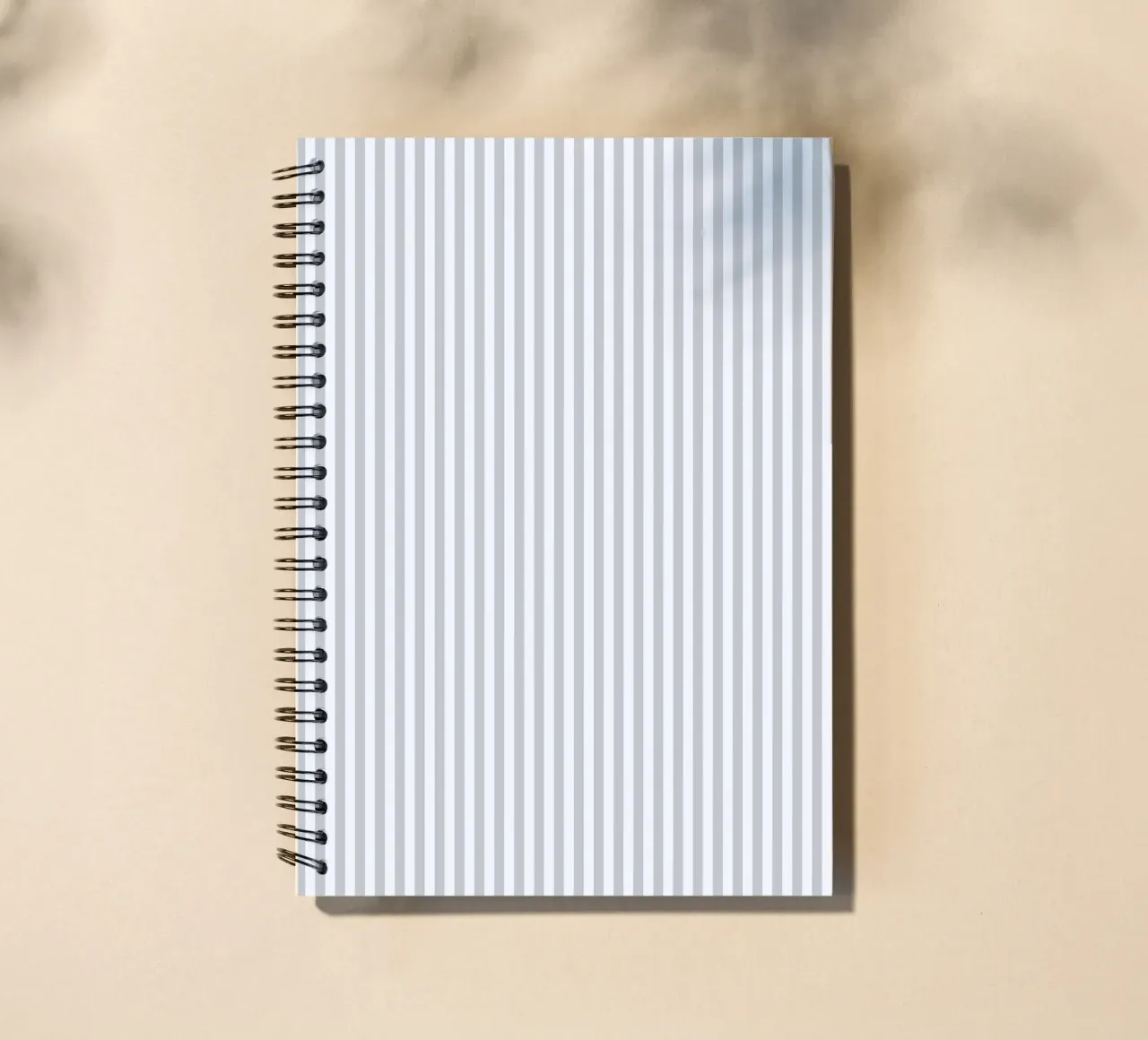 Minimal Basic Classic Bold Stripes 2 | White and Light Grey spiral notebook by Beauty in Simplicity