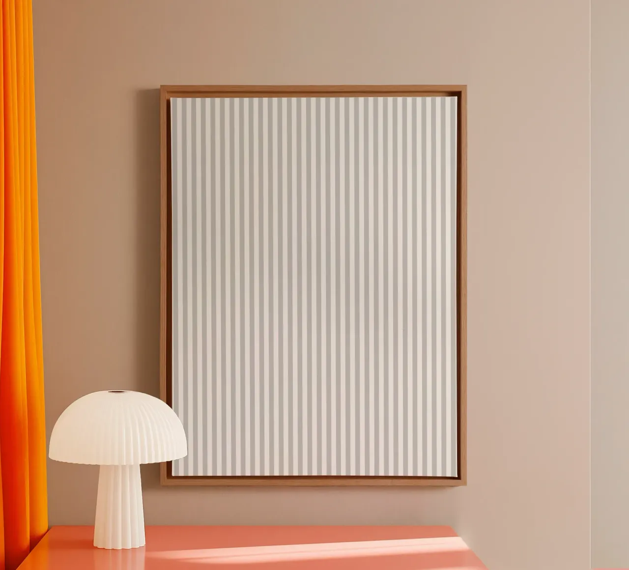 Minimal Basic Classic Bold Stripes 2 | Wit en Lichtgrijs canvas van Beauty in Simplicity