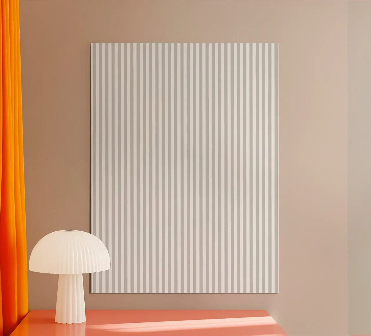 Minimal Basic Classic Bold Stripes 2 | Bianco e grigio chiaro poster con telaio in legno da Beauty in Simplicity