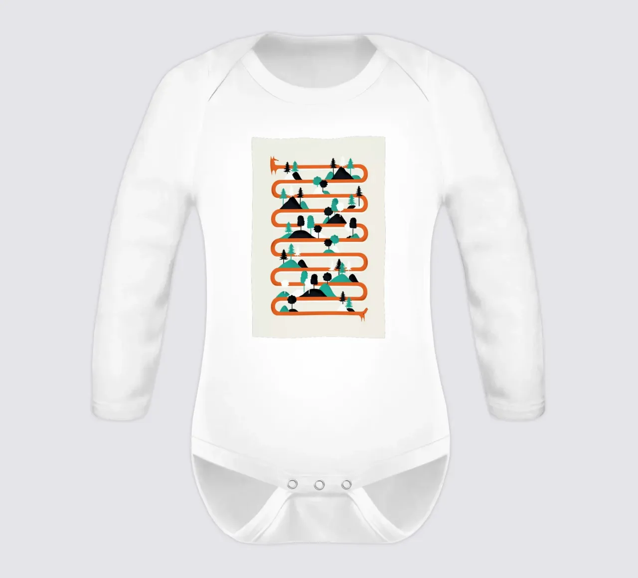 Foxy stripes long-sleeve baby romper by Róbert Farkas