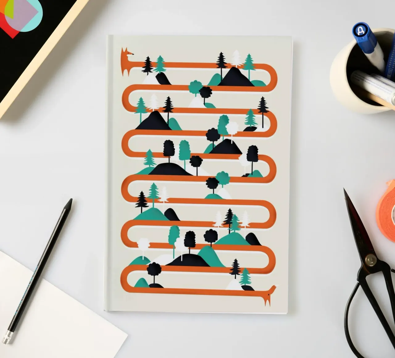 Foxy stripes notebook by Róbert Farkas