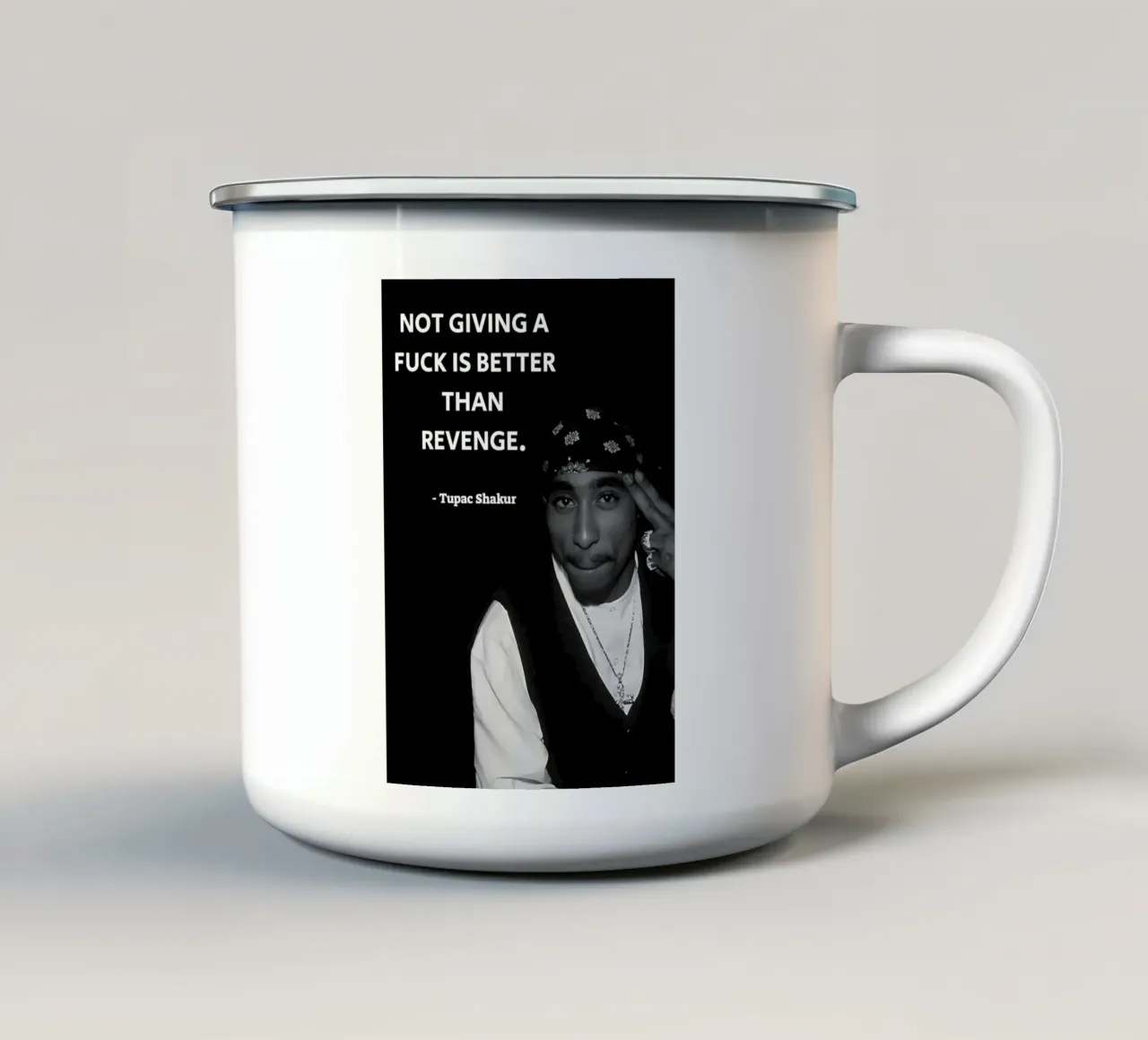 'Not giving iş better tazza in smalto da Type & Tape