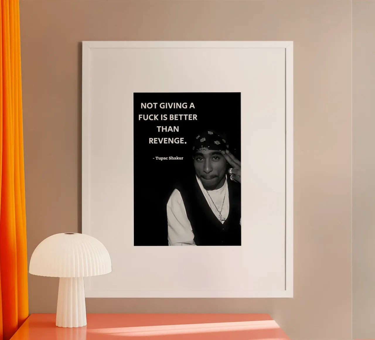 'Not giving iş better poster con telaio in alluminio da Type & Tape
