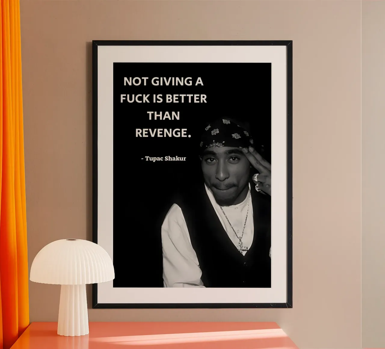 'Not giving iş better poster con telaio in alluminio da Type & Tape