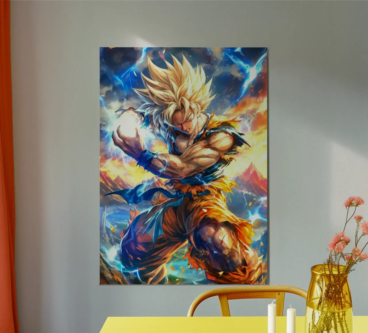 Super Saiyan Son Goku Dragon Ball DBZ poster con telaio in plastica da Stellar Creative