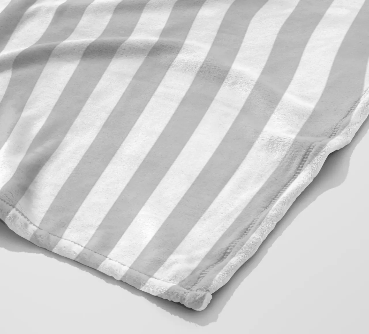 Minimal Basic Classic Bold Stripes | Bianco e grigio chiaro coperta in pile da Beauty in Simplicity
