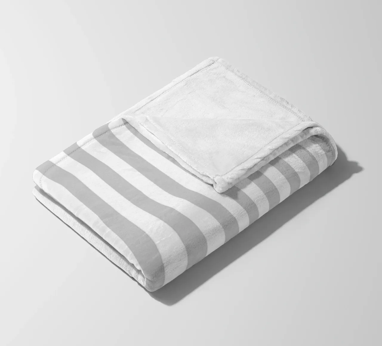 Minimal Basic Classic Bold Stripes | Bianco e grigio chiaro coperta in pile da Beauty in Simplicity