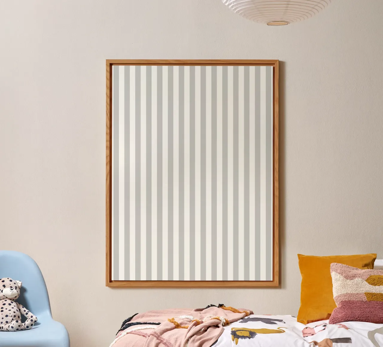 Minimal Basic Classic Bold Stripes | Bianco e grigio chiaro alluminio dibond da Beauty in Simplicity