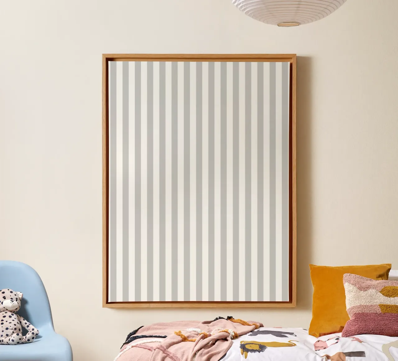 Minimal Basic Klassieke Strepen | Wit en Lichtgrijs canvas van Beauty in Simplicity