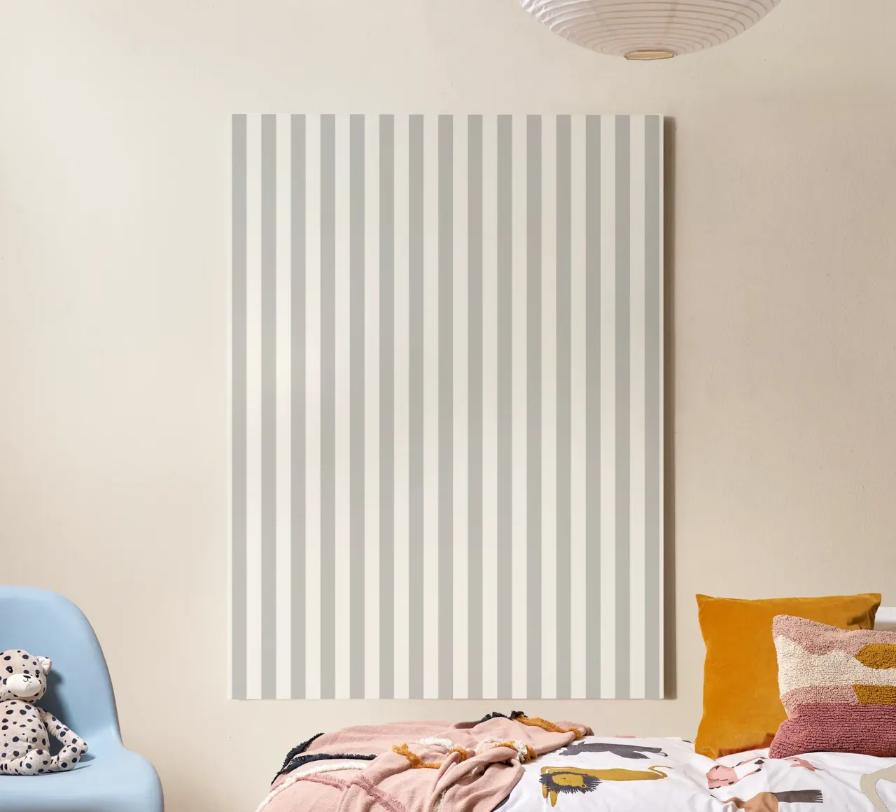 Minimal Basic Klassieke Strepen | Wit en Lichtgrijs canvas van Beauty in Simplicity