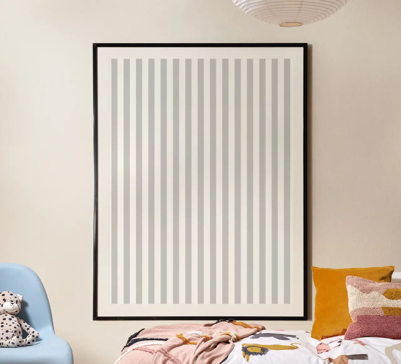Minimal Basic Classic Bold Stripes | Bianco e grigio chiaro poster da Beauty in Simplicity